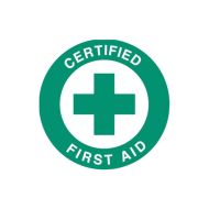 42232 Hard Hat Label - Certified First Aid