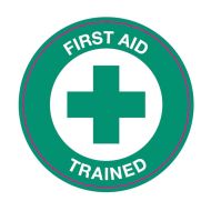 42241 Hard Hat Label - First Aid Trained