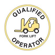 42263 Hard Hat Label - Qualified Forklift Operator