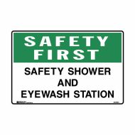 832683 Emergency Information Sign - Safety First Safety Shower And Eyewash Station 