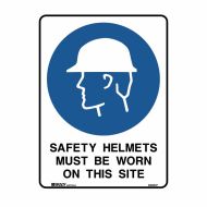 839154 Building & Construction Sign - Safety Helmets Must Be Worn On This Site 