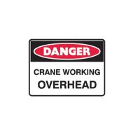 841402 Small Stick On Labels - Danger Crane Working Overhead 