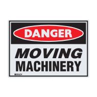 855005 Small Stick On Labels - Danger Moving Machinery 