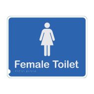 861338 Premium Braille Sign - Female Toilet S-B 