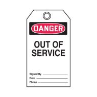 874025 Danger Out Of Service Self Laminating Tags