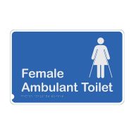 875066 Premium Braille Sign - Female Ambulant Toilet S-B 