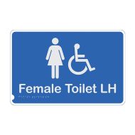 875069 Premium Braille Sign - Female Toilet LH S-B 