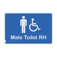 875072 Premium Braille Sign - Male Toilet RH S-B 
