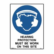 PF832432 Building & Construction Sign - Hearing Protection Must Be Worn On This Site 