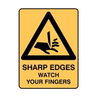 PF840377 Warning Sign - Sharp Edges Watch Your Fingers 