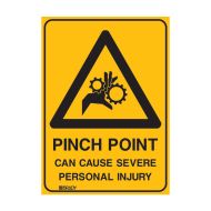 PF840614 Warning Sign - Pinch Point Can Cause Severe Personal Injury 
