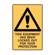 PF841789 Warning Sign - This Equipment Has Been Locked Out For Your Protection 