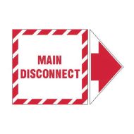 PF845327 Lockout Tagout Labels - Arrow Label Main Disconnect