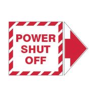 PF845329 Lockout Tagout Labels - Arrow Label Power Shut Off