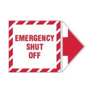 PF845333 Lockout Tagout Labels - Arrow Label Emergency Shut Off