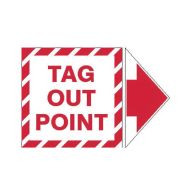 PF845335 Lockout Tagout Labels - Arrow Label Tag Out Point