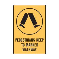 PF847426 Forklift Safety Sign - Pedestrians Keep To Marked Walkway 