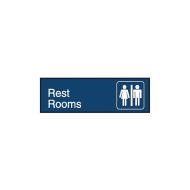 PF849131 Engraved Office Sign - Rest Rooms + Symbol 