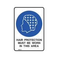PF877163 ToughWash Sign - Hair Protection Must Be Worn In This Area 