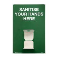 Sanitiser Holding Sign - Sanitise Your Hands Here, 300 x 450mm, Poly