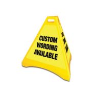 Custom Safety Pyramid Sign with Reflective Message - Yellow