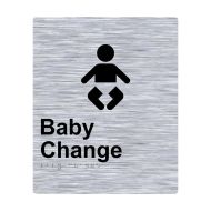 Braille Sign Baby Change - Stainless Steel, 180 x 220mm