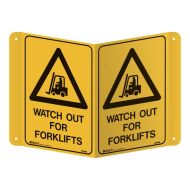 3D Warehouse Forklift Projecting Sign - Watch Out For Forklifts, 250 x 175mm, Poly