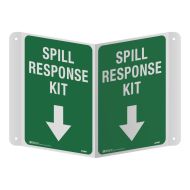 3D Emergency Information Projecting Sign - Spill Response Kit with Arrow, 250 x 175mm, Poly