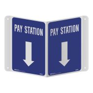 3D Car Park Projecting Sign - Pay Station with Arrow, 250 x 175mm, Poly