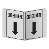 3D Projecting Sign - Order Here, 250 x 175mm, Poly