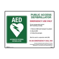 Public Access Defibrillator AED Sign - 600 x 450mm