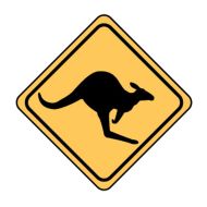843371 Regulatory Traffic Sign - Kangaroo Symbol 