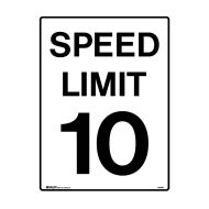 Traffic Control Sign - Speed Limit 10 - 450mm x 600mm C2 Aluminium