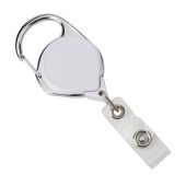 Retractable Reel with Carabiner Clip and Card Strap White