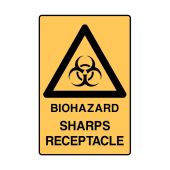 PF851644 Warning Sign - Biohazard Sharps Receptacle 