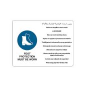 PF871575 Multilingual Sign - Foot Protection Must Be Worn 